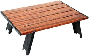 ROCK CLOUD Portable Beach Table Aluminum Ultralight Folding Camping Table, Wood Grain