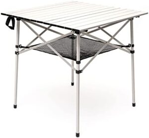 SUNNYFEEL Outdoor Folding Table | Lightweight Compact Aluminum Camping Table, Roll Up Top 4 People Portable Camp Square Tables with Carry Bag for Picnic/Cooking/Beach/Travel/BBQ