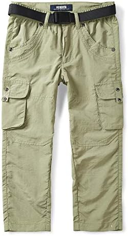 OCHENTA Men's & Boy's Pull on Casual Cargo Hiking Pants, Quick Dry Outdoor Camping Fishing