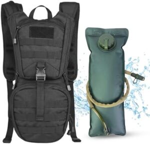 Tactical Molle Water Backpack Hydration Backpack Running Backpack Lightweight Hydration Backpack with 2.5L Water Bladder Men Hiking Backpack Pack