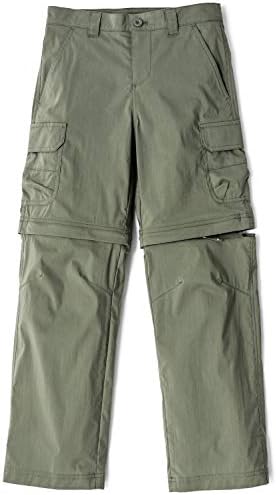 CQR Kids Youth Hiking Cargo Pants, UPF 50+ Quick Dry Convertible Zip Off Pants, Outdoor Camping Pants