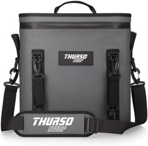 THURSO SURF Soft Cooler 24 Can Portable Ice Cooler Bag — 48 hr Insulation Leakproof & Airtight Waterproof Zipper Floating Beach Cooler for Travel Camping Kayak Paddleboard