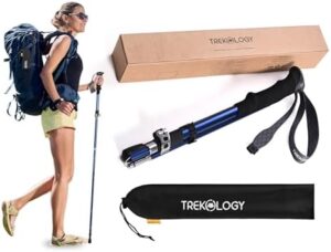 TREKOLOGY TREKZ SE Collapsible Trekking Pole (1pc) - Lightweight Walking Stick for Hiking and Trekking - Ideal for Men, Women, and Seniors