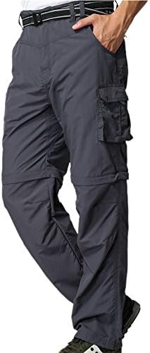 Mens Hiking Pants Convertible Quick Dry Zip Off Fishing Travel Safari Pants