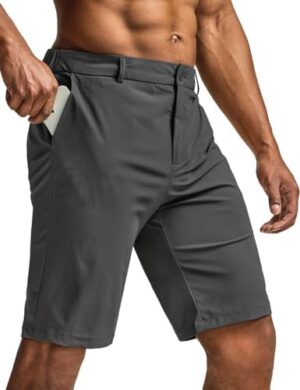 CQR Men's Hiking Cargo Shorts, Quick Dry Stretch Tactical Outdoor Shorts, Lightweight Camping Golf Shorts with Multi Pockets