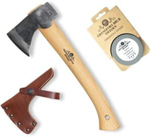 Gransfors Bruk Wildlife Hatchet (415) with Ceramic Grinding Sharpening Stone (4034) - Bundle (2 Items)