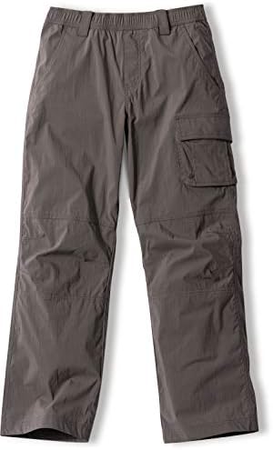 CQR Kids Youth Hiking Cargo Pants, Outdoor Camping Pants, UPF 50+ Quick Dry Regular Pants