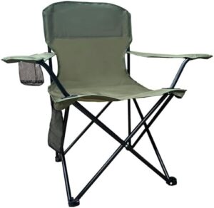 Heavy Duty Lawn Cooler, Storage Pocket, Waterproof Bag Outdoor Arm Chair, Supports 225LBS, Green