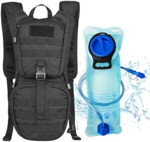 Tactical Molle Water Backpack Hydration Backpack Running Backpack Lightweight Hydration Backpack with 2.5L Water Bladder Men Hiking Backpack Pack