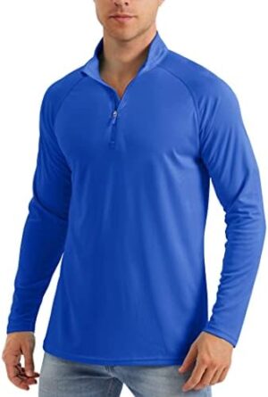 MAGCOMSEN Men's Long Sleeve Sun Shirts UPF 50+ Tees 1/4 Zip Up Fishing Running Rash Guard T-Shirts Outdoor Shirt