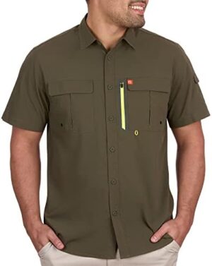 The American Outdoorsman Blackfoot River Short Sleeve Performance Fishing Shirt for Men