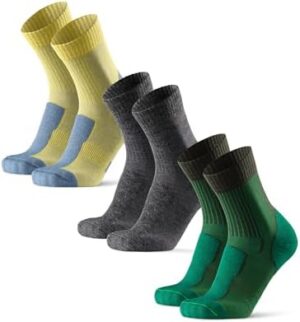 DANISH ENDURANCE Lightweight Merino Wool Hiking Socks, Cushioned & Moisture Wicking Hiking Socks, Men, Women & Kids, 3-Pack