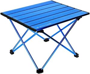 ROCK CLOUD Portable Camping Table Ultralight Aluminum Folding Beach Table Camp for Camping Hiking Backpacking Outdoor Picnic, Blue