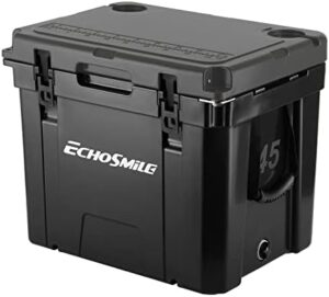 EchoSmile Insulated Portable Cooler 14-45 Qt, Rotomolded Cooler with Sealing Ring, 5 Days Ice Cooler, Lightweight Ice Chest Box, Hard Cooler for BBQ, Beach, Drink, Camping, Picnic