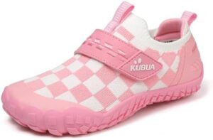 KUBUA Kids Sneakers Boys Girls Slip on Barefoot Shoes Minimalist Walking Tennis Shoes Toddler Little Big Kid