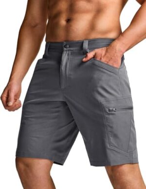 CQR Men's Hiking Cargo Shorts, Quick Dry Stretch Tactical Outdoor Shorts, Lightweight Camping Golf Shorts with Multi Pockets