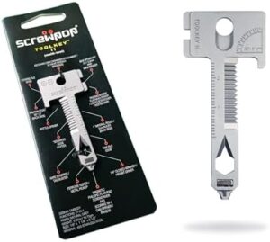 Toolkey II Keychain 17-in-1 Multitool with Magnetic Dual Phillips | Flathead Screwdriver Stainless Steel Natural Silver