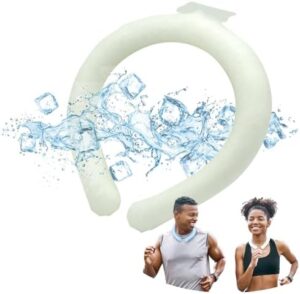 Neck Cooling Tube,Reusable Ice Collar for Hot Weather,Neck Ice Pack Wrap,Ice Ring,Neck Coolers for Summer Heat Relief,Hot Flashes,Sports,Outdoor Activities,Anillo de Hielo (White)