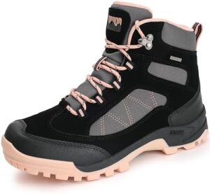 @ R CORD Womens Hiking Boots Waterproof Hiking Boots Womens Comfy Non-Slip All Day Work Walking Boots Outdoor