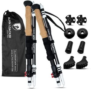 Collapsible Trekking Poles for Hiking I Carbon or Aluminum Hiking Poles Ultra Lightweight I Adjustable Trekking Poles for Women and Men with Cork Grip