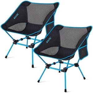 G4Free 2Pack Folding Camping Chairs, Ultralight Compact Backpacking Folding Chairs Lawn Chairs Heavy Duty 330lbs with Side Pockets Packable for Outdoor Camp Travel Beach Picnic Travel Hiking