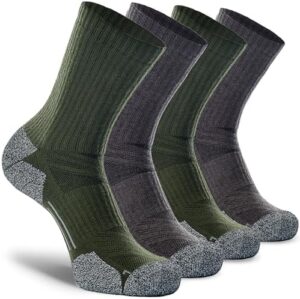 CWVLC Crew Hiking Socks, Cushion, Moisture Wicking, Arch Compression Boot Socks