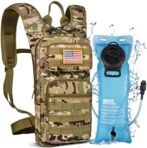 Hydration Backpack with 3L TPU Water Bladder, Tactical Molle Water Backpack for Men Women, Hydration Pack for Hiking, Biking, Running and Climbing