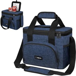 OPUX Soft Cooler Bag, Insulated Collapsible Lunch Cooler Bag for Men Work Camping Beach Travel, Portable Soft Sided Leakproof Waterproof Large Lunch Bag Box with Shoulder Strap 18 Cans, Heather Navy