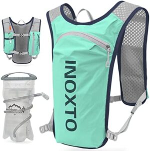 INOXTO Running Hydration Vest Backpack,Lightweight Insulated Pack with 1.5L Water Bladder Bag Daypack for Hiking Trail Running Cycling Race Marathon for Women Men