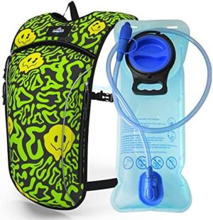 Light Weight Hydration Backpack - 2L Bladder Included - Great for Festivals, Backpacking, Hiking, Mountain Biking, Outdoors Activities.