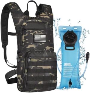 3L Hydration Backpack, Water Backpack with TPU Water Bladder, Tactical Hydration Pack for Men Women, Perfect Molle Water Backpack for Hiking, Biking, and Hunting