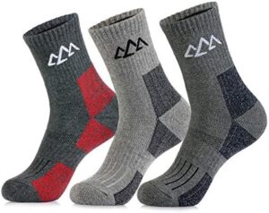 innotree 3 Pack Men's Hiking Socks, Full Cushioned Hiking Thermal Socks Moisture Wicking Micro Crew Socks