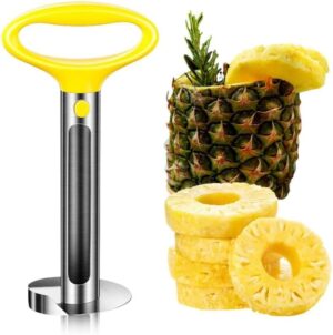 Upgrade Pineapple Corer and Slicer Tool, 2024 New Stainless Steel Fruit Peeler Corer Slicer Cutter with Sharp Blade, Pineapple Cutter Pineapple Eye Peele for Home and Kitchen (Yellow#1PC)