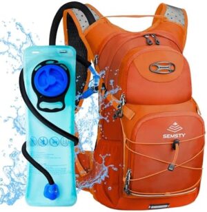 Hydration Backpack 25L, Hiking Backpack with 3L Water Bladder and Rain Cover, Light Water Backpack for Camping Cycling or Daily Men Women