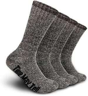 Time May Tell Mens Merino Wool Hiking Cushion Socks Thermal Warm Crew Winter Boot Socks Pack (2/4 Pair,6-13 Size)