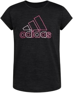 adidas Girls' Short Sleeve Aeroready Poly Scoop Neck Tee T-Shirt