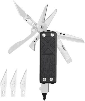 NexTool Pocket Tool E1, Pocket Knife Multi-Tool with Replaceable Folding Utility Knife, Dual Head Screwdriver and Scissors, Mini Multitool for EDC Carry, Engraving, Cutting and Repair, Small Multitool