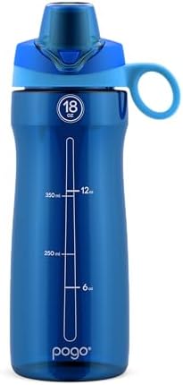 Pogo Plastic Water Bottle with Chug Lid and Carry Handle, Reusable, BPA Free, Dishwasher Safe, Perfect for Travel, School, Outdoors, and Gym | 18oz, 32oz, 40oz, 64oz