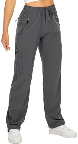 Womens Hiking Pants Quick Dry UPF 50 Travel Golf Pants lightweight Camping Work Cargo Pants Zipper Pockets