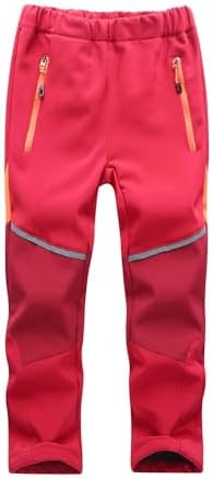 Toomett Boys snow cargo pants, Girls Kids Outdoor Fleece-Lined Soft Shell Hiking Fishing ski Insulated Pants