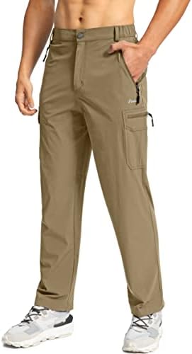 Pudolla Men's Hiking Cargo Pants Lightweight Outdoor Travel Pants for Men with Multi-Pockets for Fishing Camping Work