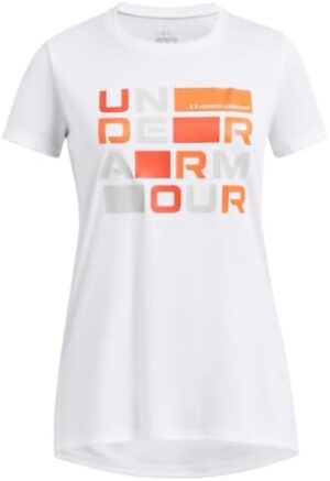 Under Armour Girls' Tech Block Logo Short Sleeve T Shirt