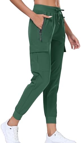 Oalka Women's Cargo Hiking Pants Lightweight Travel Pockets Joggers Quick Dry