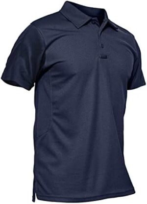 MAGCOMSEN Men's Polo Shirt Quick Dry Performance Short Sleeve Tactical Shirts Pique Jersey Golf Shirt