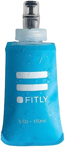 Soft Flask - 5 oz (150 ml)- Shrink As You Drink Pocket Soft Water Bottle for Hydration Pack/Running Vest- Folding Water Bottle for Running, Hiking, Cycling - Ski Water Bottles (FLASK150)