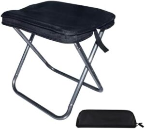 Portable Stool,Small Folding Stool,13" Aluminum Ultralight Backpacking Stool Suitable for Hiking and Long Queues,300 LBS Load (Black)