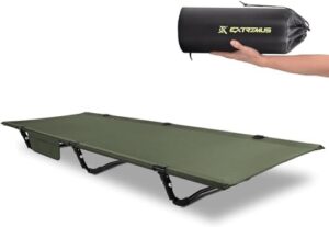 Extremus Camping Cot, Ultra-Lightweight Sleeping Cot for Adults, 60-Second Easy Set-Up, Supports 310lbs, Folding Cot for Camping, Backpacking, Outdoors and Home(Oxford Green)