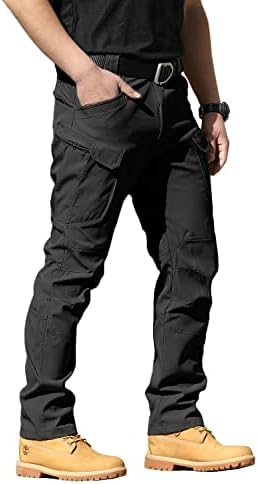 AUTIWITUA Men's Tactical Pants Water Resistant Flex Ripstop Cargo Pants Lightweight Hiking Pants with Multi Pockets(No Belt)