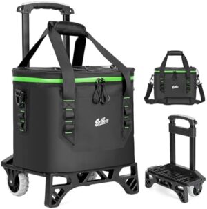 Cooler with Wheels and Handle 38 Cans, Detachable Rolling Cooler, Industrial-Grade Trolley, Portable Insulated Leak Proof Waterproof, for Camping, Picnic, Beach, Drink, Travel, Car