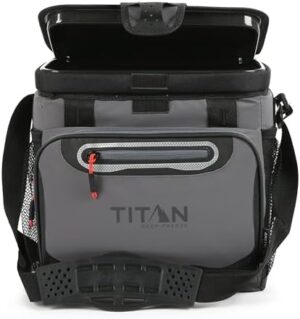 Titan Deep Freeze Cooler Zipperless Hardbody Cooler - Deep Freeze Insulation, HardBody Liner, and SmartShelf